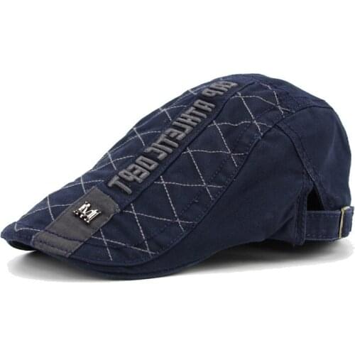 New Casual Mens Hats Classic Retro Berets Hat For Women Cotton Visor Embroidery Herringbone Flat Caps Artist Peaked Newsboy Cap