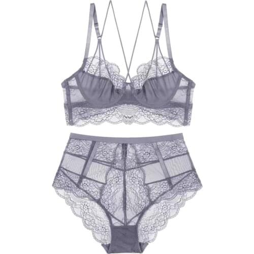 Classic Bandage Pink Bra Set Lingerie Brassiere Set Sexy High-Waist Panties For Women underwear