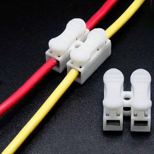 Hot 50 PCS Splicer Plugs /connection plugs /linker plugs/Quick Connector cable clamp Terminal Block 2 Way Easy Fit for led strip