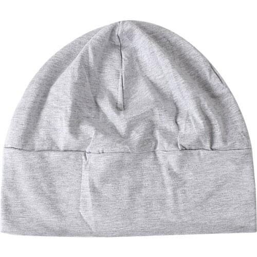 Mens Womens Soild Cotton Hats Sleep Caps Headwear