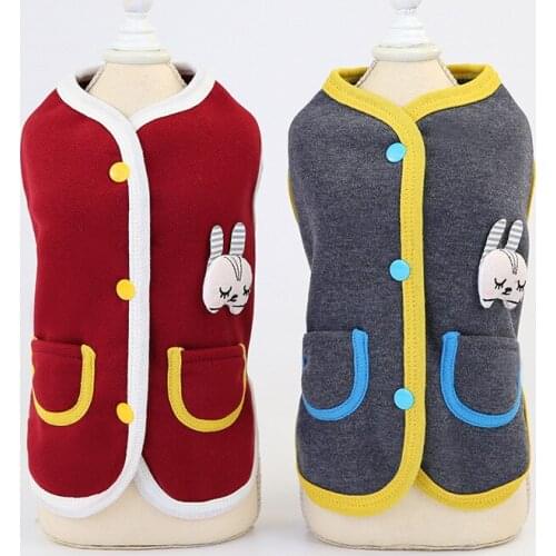 Soft Dog Clothes Classic Pet Pug Casual Outfit Costume Fashion Chihuahua Cardigan Sweater Cotton Winter Vest for Small Dogs 20E
