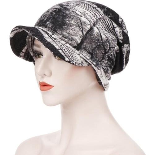 New Fashion Hat Women Print Casual Plait India Hat Muslim Ruffle Cancer Chemo Hat Beanie Scarf Turban Head Wrap Cap
