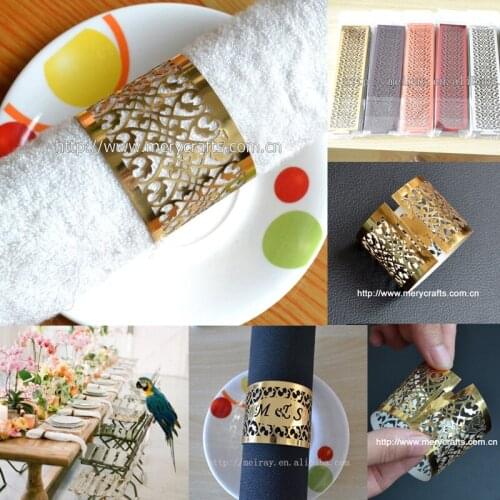 Latest metallic paper napkin rings gold fancy /wedding centerpieces for tables