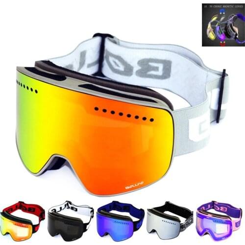 New Magnetic Double Layer Polarized Lens Ski Goggles Anti-fog UV400 Skiing Snowboard Goggles Men Women Ski Glasses Eyewear
