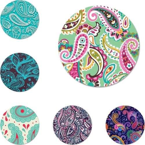 Paisley Peacock Flowers Badge Brooch Pin Accessories For Clothes Backpack Decoration gift 58mm