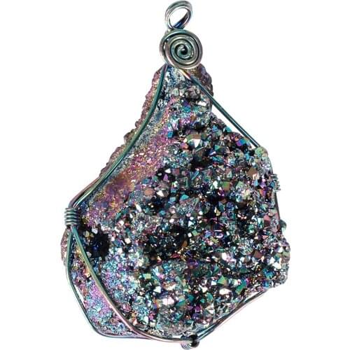 1pcs Stones Pendant Natural Quartz Geode Pendants Irregular Tree Of Life Chakra Pendant Women Jewelry