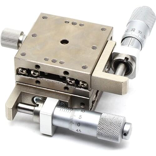 XY Axis LBY60 6.5mm Stroke Displacement Platform Manual Precision Fine-Tuning Mobile Sliding Table LBY60-L Stainless Steel