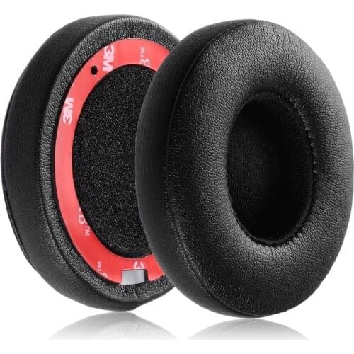 Memory Foam Replacement Earpads Protein Leather Ear Cups Ear Cover for Beats By Dr Dre Solo2.0 3.0 on-Ear Wireless Headphones