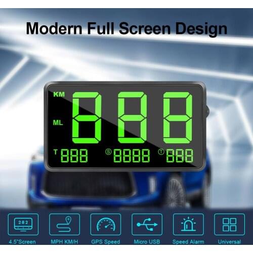 Universal Car Digital HUD Head Up Display GPS Speedometer With Over Speed Alarm KM/h MPH For All Vehicle Bicycle Motorcycle