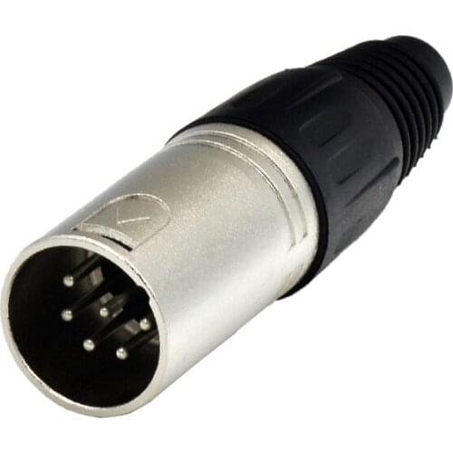 High quality 50pcs/lot NC6MX XLR 6-Pin Male Plug Cable Connector Nickel w/ Silver Contact