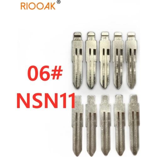 RIOOAK #06 KD Replacement Car Flip Key Blade For Nissan Bluebird/Cedric/Cefiro Subaru Honda Fit Key Uncut Blank LISHI NSN11