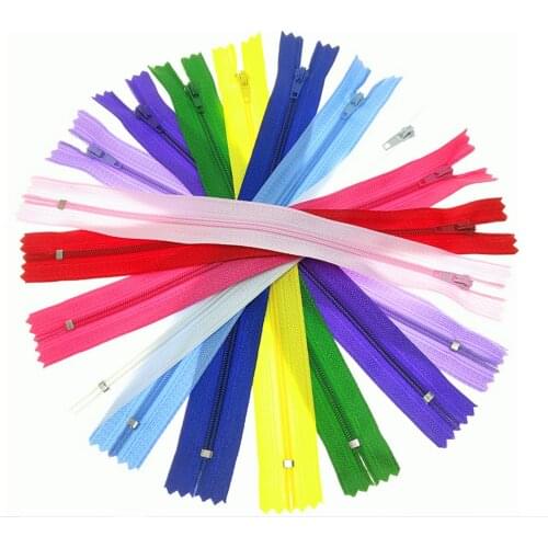 100pcs Mix Color 3# Closed End Nylon Coil Zippers Tailor Sewing Craft ( 6-24Inch) 15-60 CM Clothing Accessories Zipper