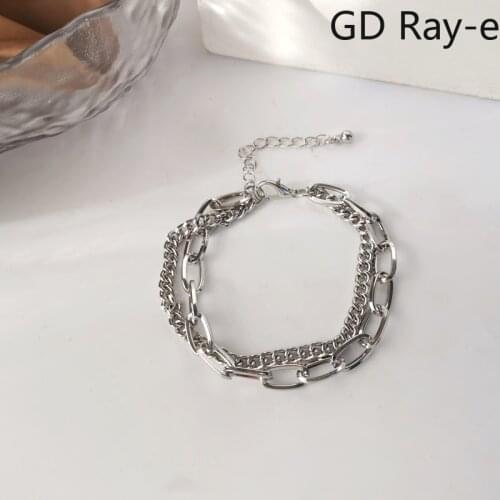 New Fashion Instagram Simple Clean Double Row Link Chain Bracelet Stars Love Heart Adjustable Couple Bracelets1037