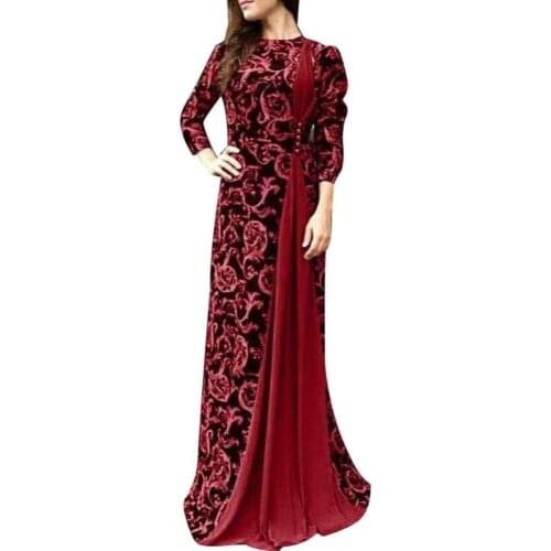 Summer dress Plus Size Evening Party Medieval Women Floral Print 3/4 Sleeve Maxi Dress Gown robe femme Womens Clothing 2021