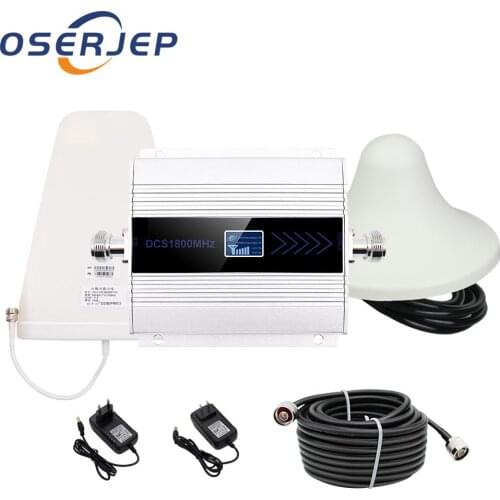 LCD Display (1800Mhz) GSM 4G mobile phone signal amplifier+800~2500m hz log periodic antenna/5Dbi Ceiling Indoor Antenna