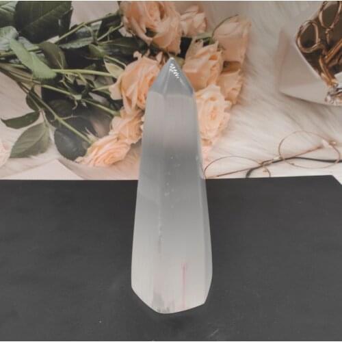 1pcs 10-12cm rock selenite crystal bar quartz Himalayan white stone paste gem hexagonal pillar crystal reiki healing