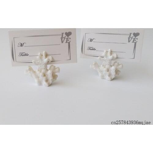 100 Pcs Coral Place Card Holders "Seven Seas" Photo Holder Photo Frame Name Card Clips Wedding Party Decoration