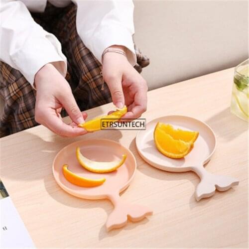 100PCS Plastic Fruit Plate Home Living Room Fruit Dish Snacks Nut Melon Seeds Bowl Candy Plate Creative Kitchen Supply
