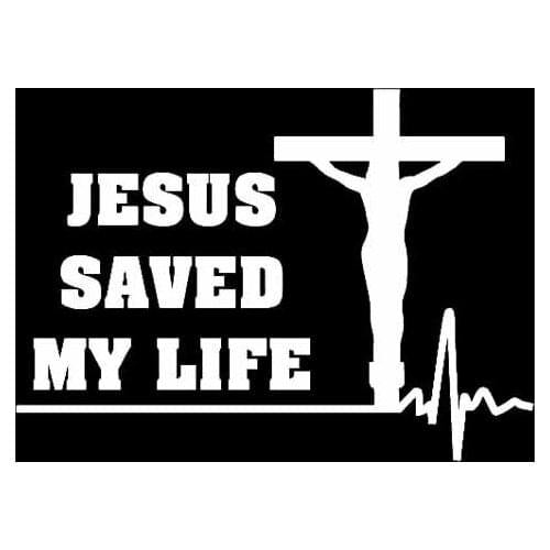 17.8CM*12.6CM JESUS SAVED MY LIFE Vinyl Car Motorcycle Sticker Decals Black/Silver C13-000233