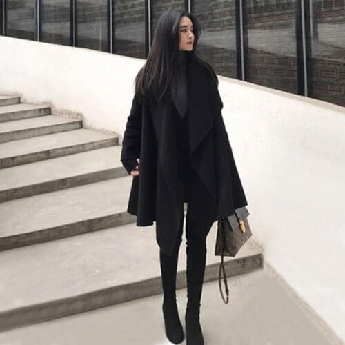 2019 Popular coat new spring and autumn and winter long paragraph cloak shawl womens double-faced woolen coat