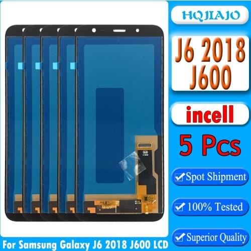 5 piceces/lot TFT Incell Screen For Samsung Galaxy J6 2018 J600 J600F/DS J600G/DS Touch Screen Digitizer LCD Display Adjust