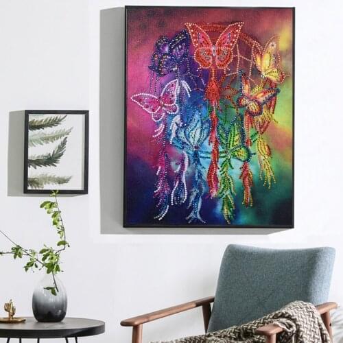 5D Special Shaped Partial Drill Diamond Painting Colorful butterfly Diamond Embroidery Cross Stitch Diamond Mosaic