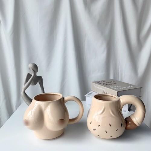 850ml large-capacity Japanese spoof fun adult ceramic coffee mug dessert cup for friends and couples funny birthday gifts