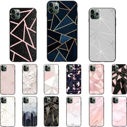 Geometric Marble Texture Phone Case for iPhone 11 12 mini pro XS MAX 8 7 Plus X XS XR