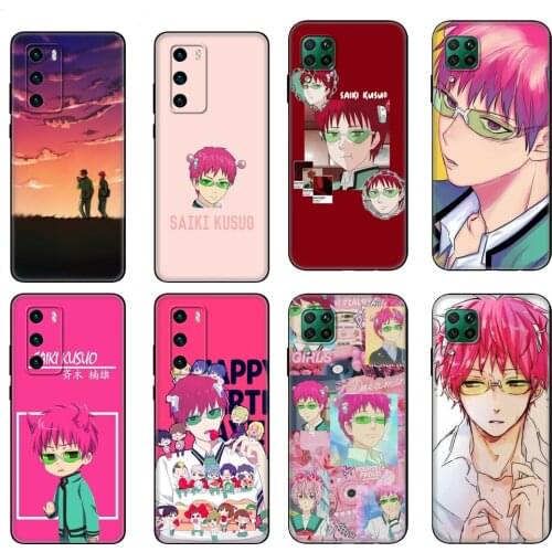Black tpu Case For Huawei P30 Lite P30 Pro P40 Case For Huawei P40 LITE E P Smart Case disastrous life of saiki k saiki kusuo