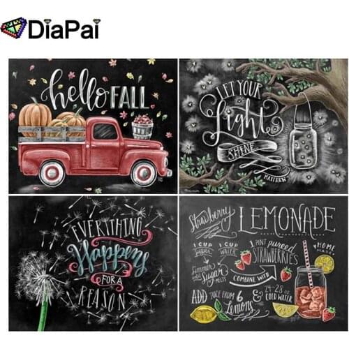 DIAPAI 5D DIY Diamond Painting 100% Full Square/Round Drill "Text pattern landscape" 3D Embroidery Cross Stitch Home Decor