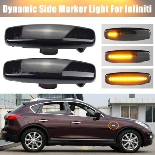 2pcs For Infiniti M37, Y51, Y51HV Dynamic Repeater Side Marker Mirror Indicator Blinker Flowing LED Turn Signal Light