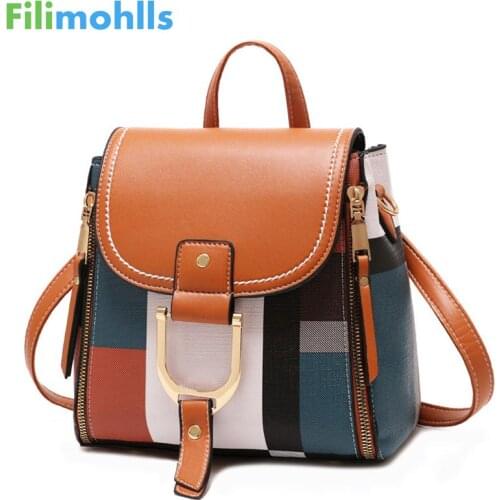 Designer Backpacks Women Leather Backpacks Female School BagS for Teenager Girls Travel Back Bag Retro Bagpack Sac A Dos S1914
