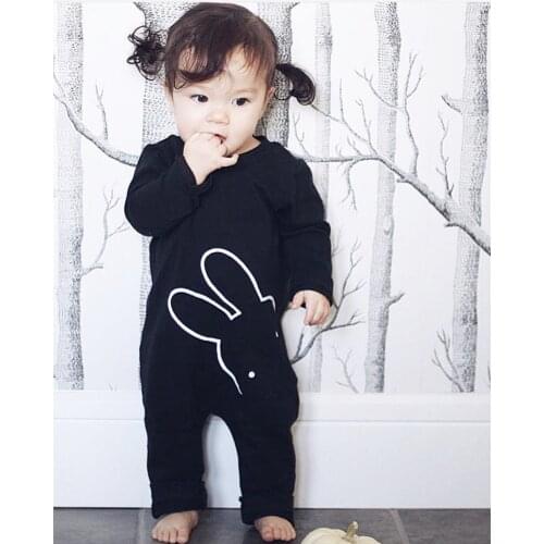 Pure Cotton Newborn Baby Rompers Clothing Long Sleeve Bunny Printed Jumpsuit Baby Climbing Air-Conditioning Suit Onesie