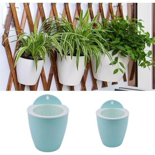 2 Size Creative Wall Hanging Lazy Flower Pots Home Decoration Gardening Flower Pots New Plastic Flower Planters