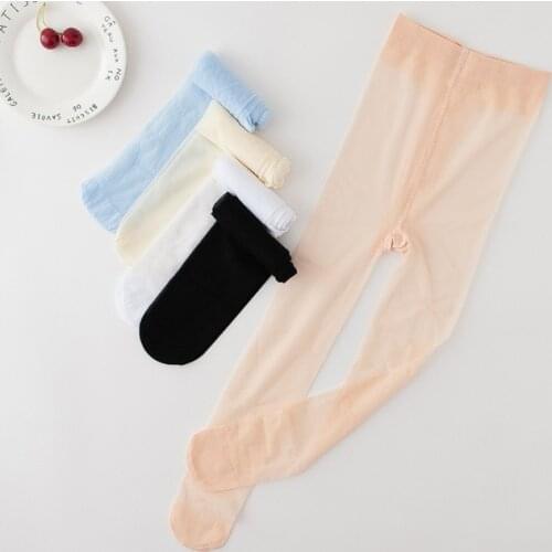 Summer ultra-thin girls pantyhose children kids silk pantyhose cotton cute cartoon dots breathable fashion princess tights