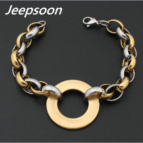 Fashion Stainless Steel Jewelry For Woman Round Bracelet Chain High Quality Multi-Color For Choose Jeepsoon BGEGAAAJ