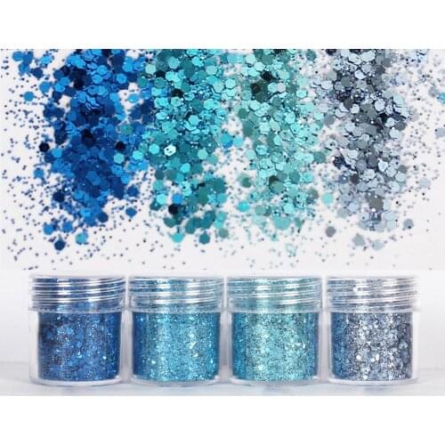 4Box Glitter Nail Art Powder Sequins Kit Tattoo Body Face Decor DIY Pigment