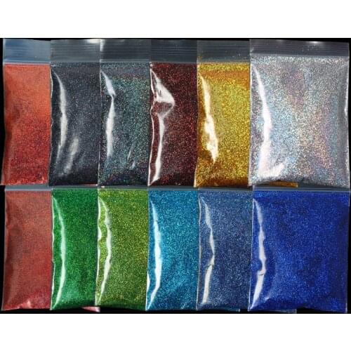 12 Colors Holographic Glitter Set Nail Art Fine Glitter Powder Gold Silver Chrome Pigment Gel Polish Manicure Nails Accessories