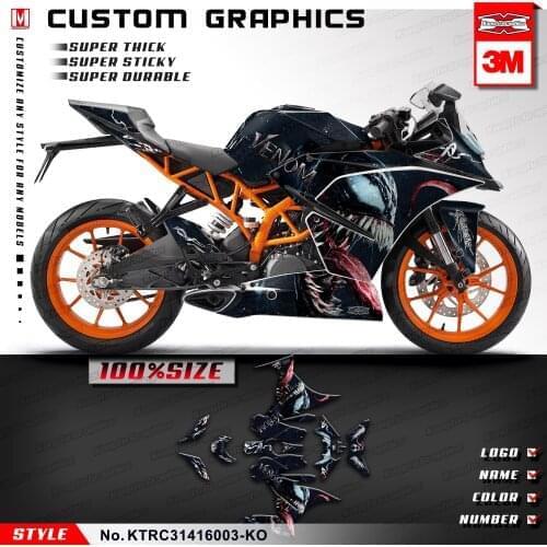 KUNGFU GRAPHICS Motorcycle Decals Kit Stickers Adhesive Wraps for RC 250 390 RC250 RC390 2014 2015 2016 Venom Style