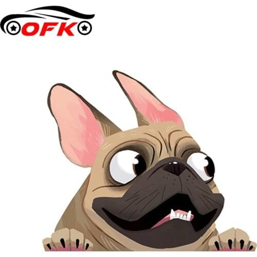 Lovely Car Stickers Waterproof Bumper Accessories Fawn French Bulldog Sticker Pet Dog Vinyl Decal Animal Cartoon,13cm*11cm