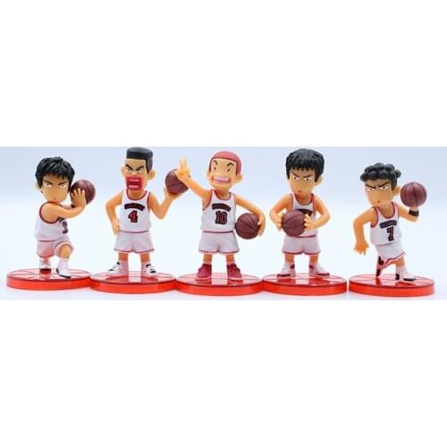 5PCS 7.3cm Office Creative Basketball Masters Toy Figures Collectible PVC Toy Hand-made Deco Model Gift Office Accessories Doll