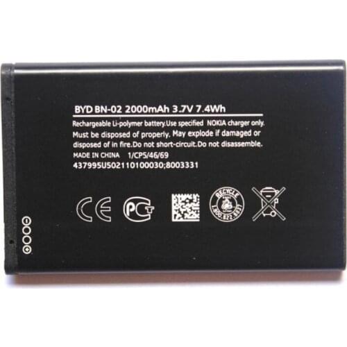 Original BN-02 phone battery for Nokia XL 4G RM-1061 RM-1030 RM-1042 RM-1061 BN-02 2000mAh