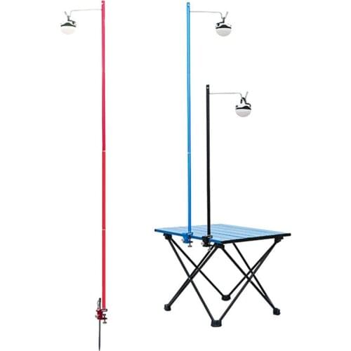 Outdoor Camping Table Folding Lamp Pole Durable Lightweight Aluminum Alloy Floor Mount Light Lamp For Picnic Hiking