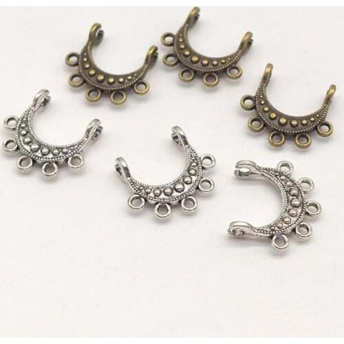 Retro Alloy 37 pcs Moon multiple hanging holes Connector charms fit necklace earring bracelet charms Jewelry Making