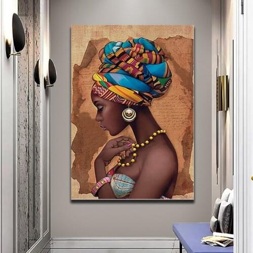 Hd Print Africa Women Portrait Oil Painting On Unframed Canvas Printed Pictures Posters And Prints Home Decor For Living Room