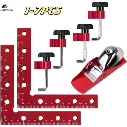 Professional Square Adjustable Corner Clamping Ruler Aluminium Alloy Right Angle 90 Degrees L-Shaped Auxiliary Fixture Clip