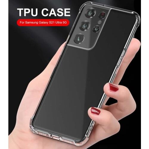 Clear Protective Cover For Samsung Galaxy S21 Ultra 5g Transparent Reinforced Corners TPU Phone Case Protector Accessories