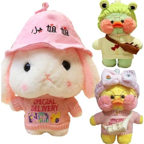 Cute Dressing Rabbit Plush Toy Hat Glass Crossbody Decor Skirt Big Hanging Ear Bunny Stuffed Dolls toys Stuffed Animal girl Gift