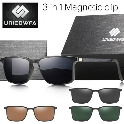 Polarized Magnetic Clip on Sunglasses Men Optical Prescription Glasses Male Myopia UV400 Magnet Clip Sun Glasses For Men Brand