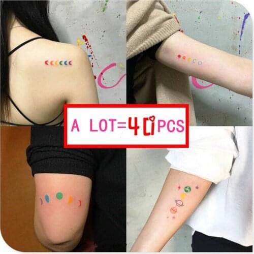 Kim Hyun A style Temporary tattoos stickers 40pcs flash tattoo lotus peach flowers paste makeup girl tattoo water transfer paper